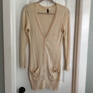 H&M Cream/yellow long cardigan